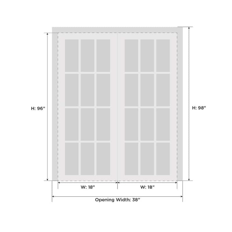 Interior Solid French Double Doors / Mela 0716 Painted White / Wood Interior Solid Panel Frame / Closet Bedroom Modern Doors