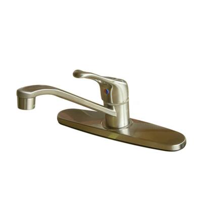 Kingston Brass Wyndham Kitchen Faucet with Deck Plate and Metal Lever