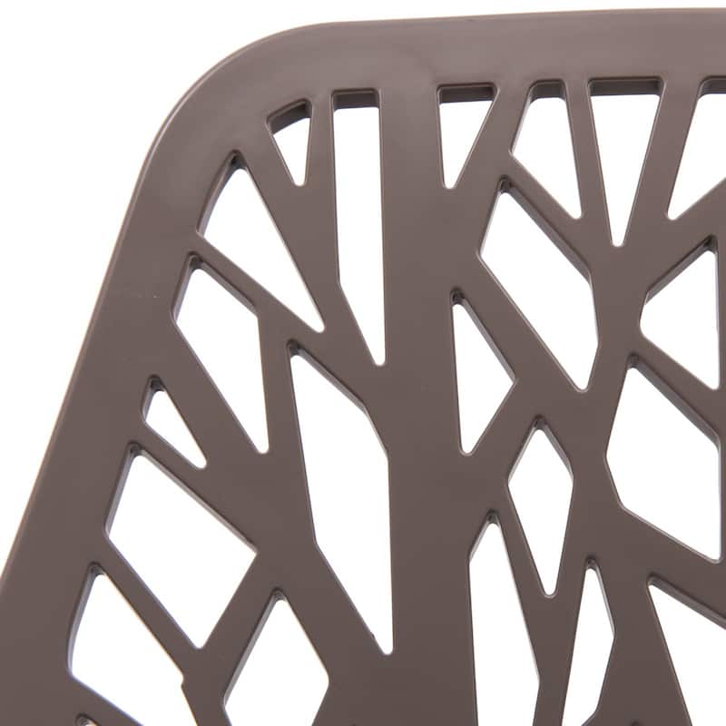 Asbury Stackable Dining Chair with Chrome Legs Side Chair with Modern Cut-Out Design Backrest