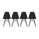 preview thumbnail 18 of 19, Molded Dining Side Chairs For Kitchen Eiffel Metal Legs Design Bedroom Waiting Room (Set of 4) Black