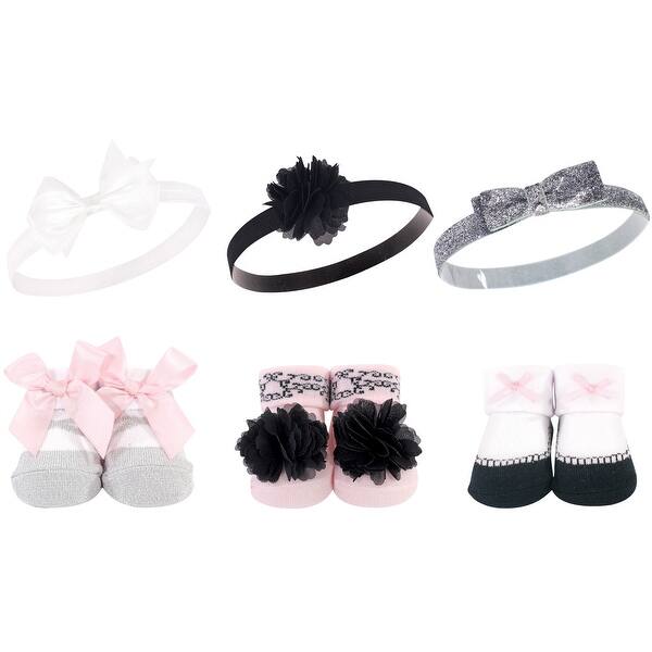slide 1 of 1, Hudson Baby Infant Girl Headband and Socks Giftset 6pc, Silver Ballet, One Size - Silver Ballet 6-Pack Silver Ballet 6-Pack - One Size