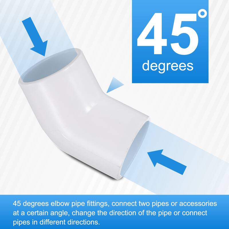 8pcs 45 Degree Elbow Pipe Fittings 2" 2 Way Furniture Grade Connectors