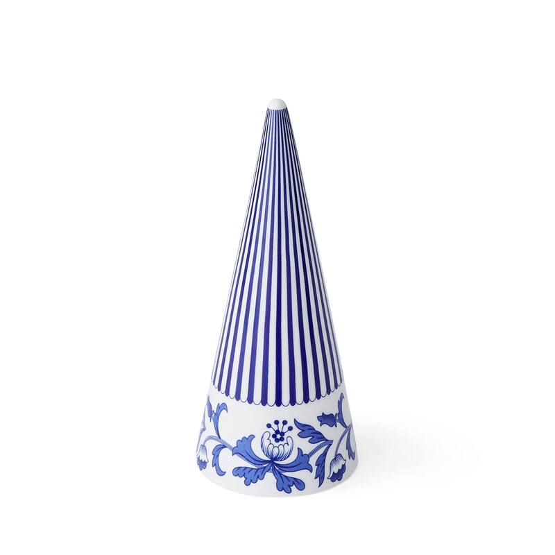 Spode Blue Italian Cone Shaped Topiary - 8"