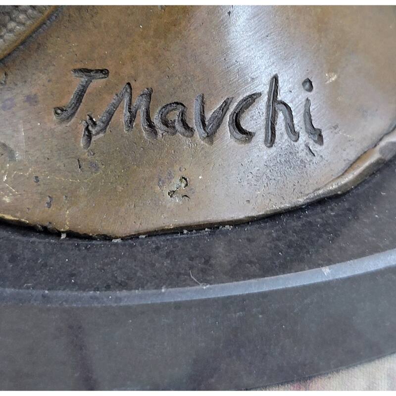 Signed Original Mavchi A Fashion Girl Bronze Sculpture Home Office Decoration