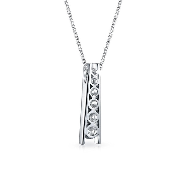 14k White Gold Journey Circle of Life CZ Pendant Charm