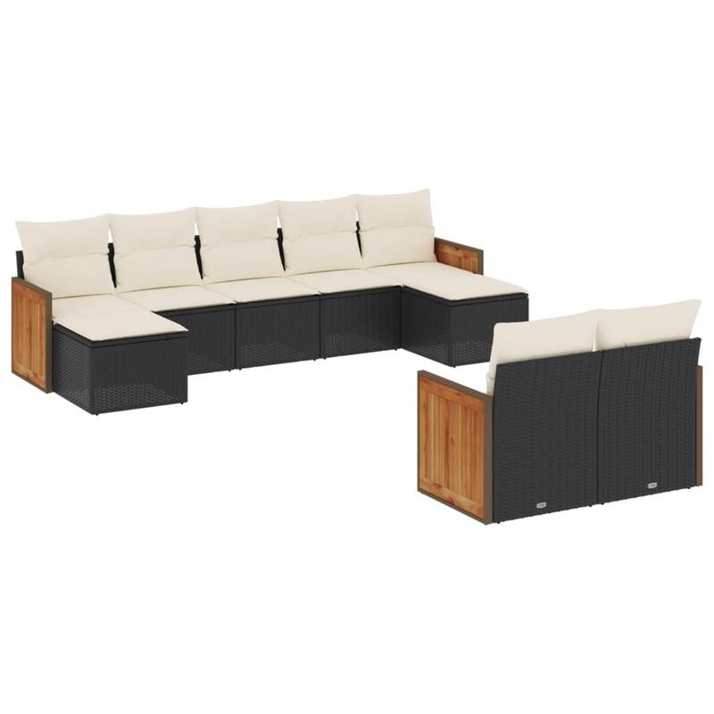 vidaXL Patio Sofa Set with Cushions Outdoor Conversation Furniture Poly Rattan