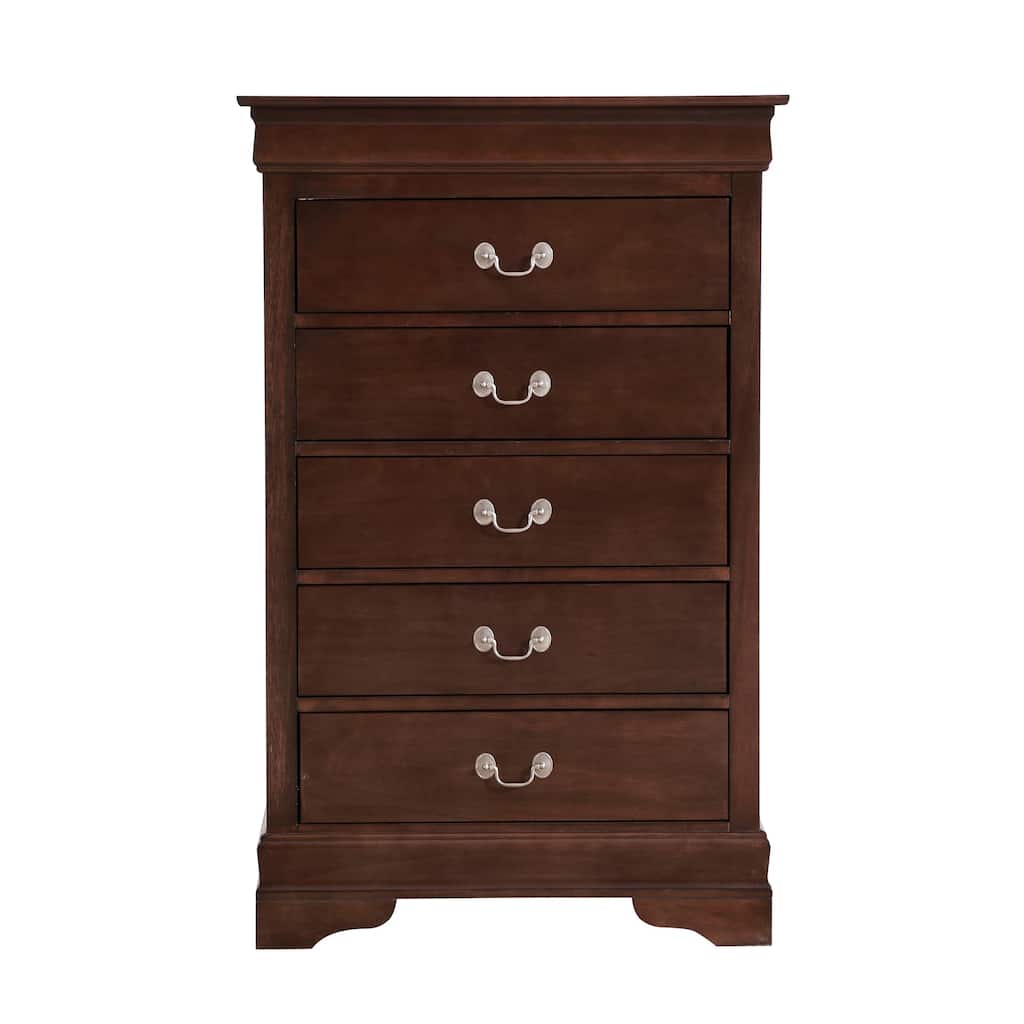 5-Drawer Wooden Bedroom Chest - 48" - Chocolate Brown