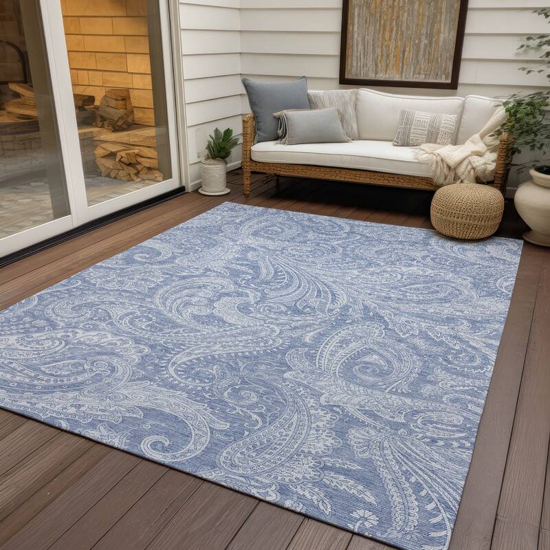 Machine Washable Indoor/ Outdoor Chantille Traditional Paisley Rug