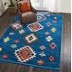 preview thumbnail 18 of 35, Nourison Tribal Decor Aztec Geometric Area Rug 7'10" x 10'9" - Blue - Runner/Rectangle