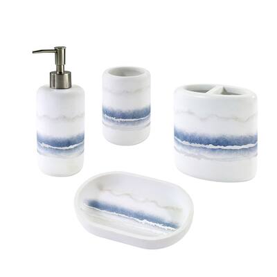 Avanti The Now House by Jonathan Adler Vapor 4 Pc Bath Accessory Set - Silver