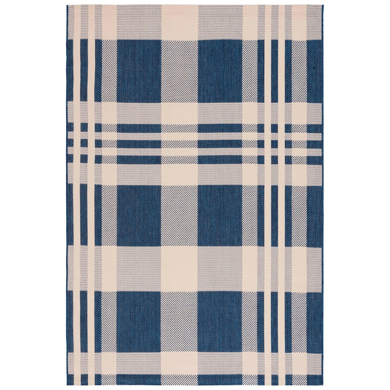 SAFAVIEH Courtyard Oriole Plaid Indoor/ Outdoor Waterproof Patio Backyard.