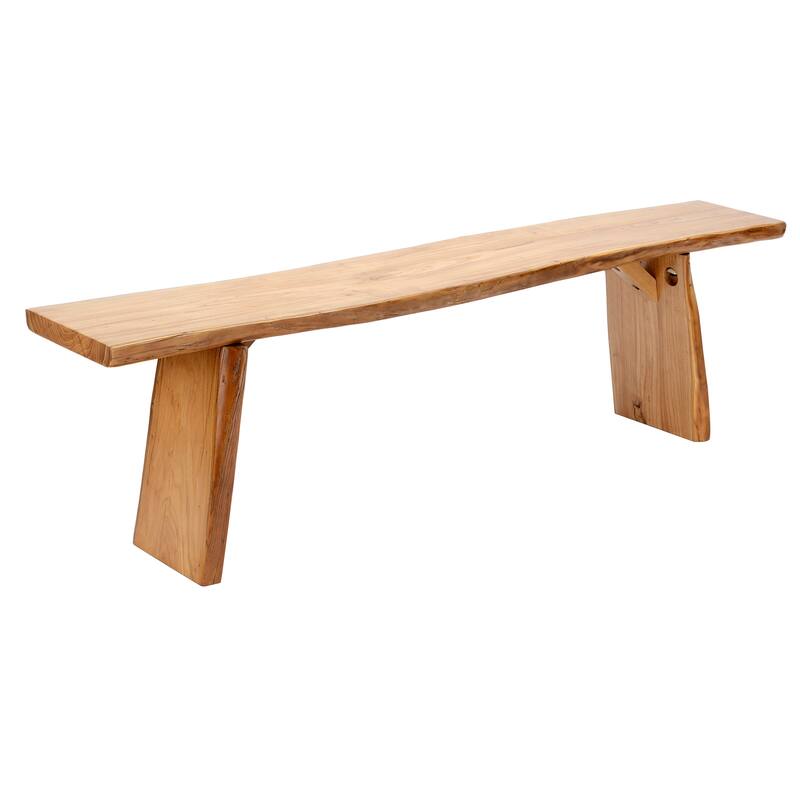 Live Edge Rustic Solid Wood Bench Dining Bench - 5.2' Long