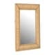 preview thumbnail 8 of 8, Wood Framed Wall Mirror with Rattan Detail - Natural