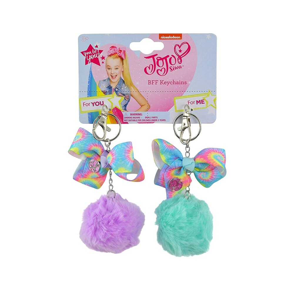 Keychain 2pk Furball Bff Jojo Siwa Green Pom Pom Ball Fashion Purse Punk Overstock 24338298