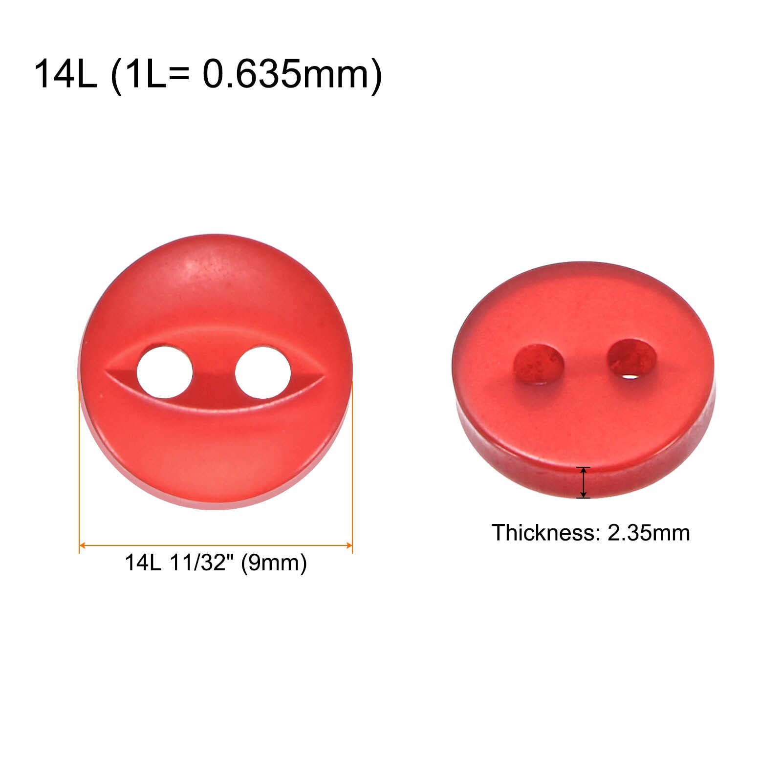 Round Sewing Buttons Resin 2-Hole Fish Eye Craft Replacement Button for Craft Pants Dress Skirt Clothing Fastener Buttons