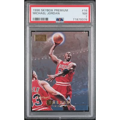 Michael Jordan 1996 Skybox Premium Basketball Card #16 Graded PSA 7 - 8'6" x 11'6"