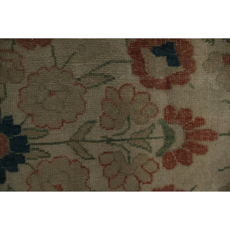 Hand Knotted Oriental 100% Wool Carpet Traditional Floral Beige & Ivories Ziegler Area Rug - 13' 6'' X 10' 0''