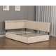 preview thumbnail 7 of 5, Full/Twin Size Boucle Upholstered Cloud Bed Frame with Headboard, Solid Wood Legs - No Box Spring Needed