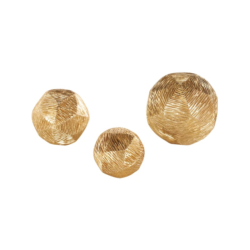 Gold or White Resin Decorative Orbs & Vase Filler with Varying Sizes (Set of 3)