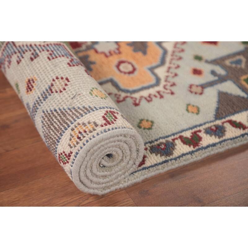 Tribal Kazak Oriental Runner Rug Handmade Wool Carpet - 2'7"x 7'9"