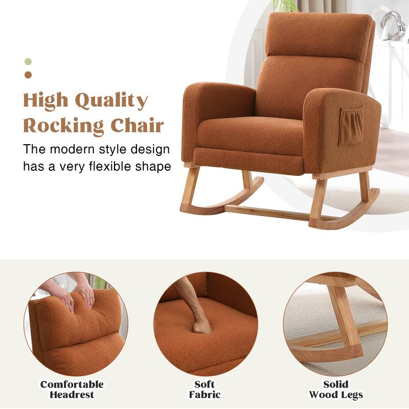 HOMYKA Rocking Chair for Nursery with Footrest