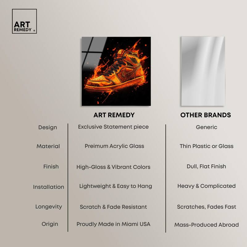 Jumpman on Fire I Acrylic by Art Remedy, Ready to Hang