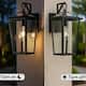 Modern Matte Black Outdoor Wall Lantern with Clear Tempered Glass Open Bottom Design Exterior Light Fixture for Entryway