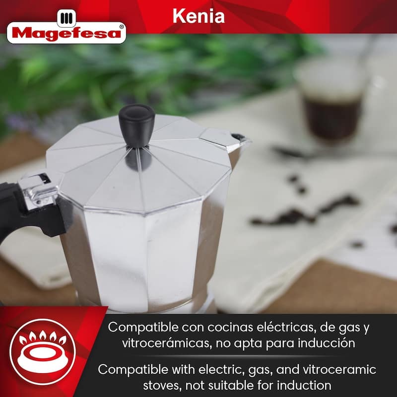 Magefesa Kenia Aluminum Stovetop Espresso Maker