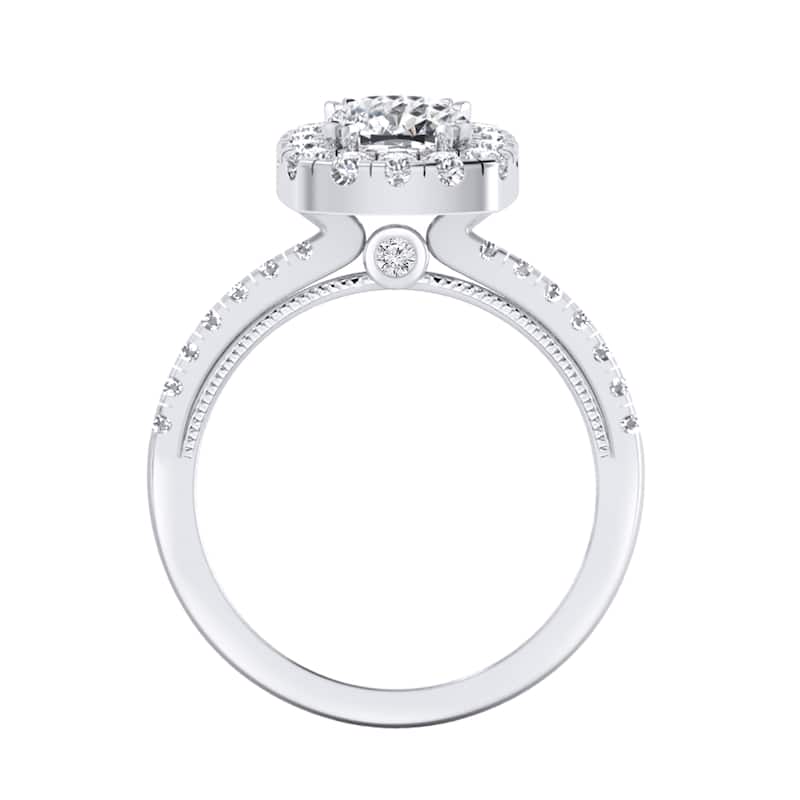Auriya 14k Gold 1 1/2ctw Cushion-cut Halo Diamond Engagement Ring Certified (H-I, I1-I2)