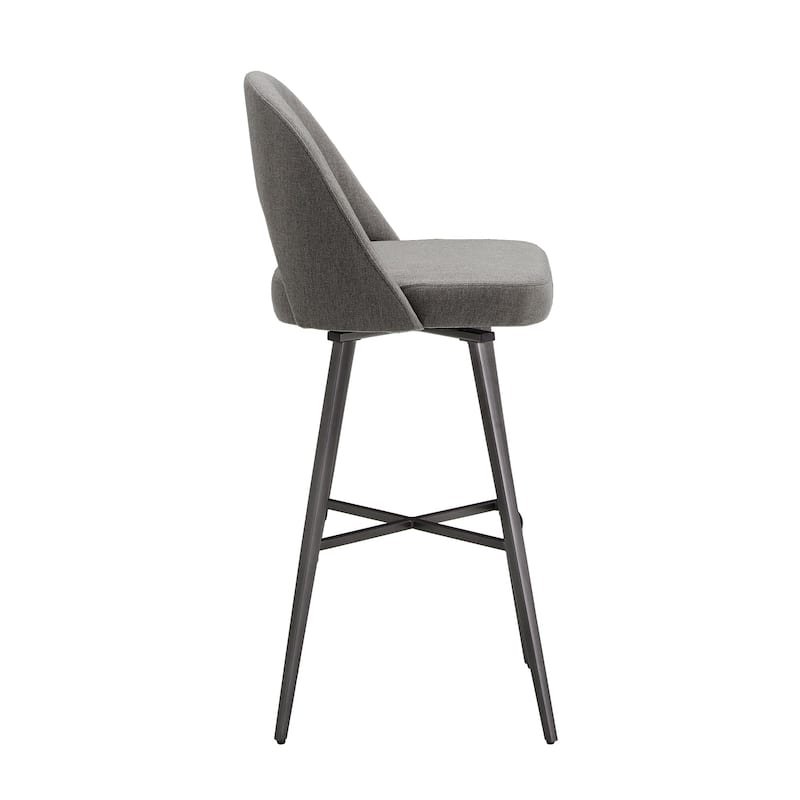 Presley Metal Fabric Swivel Bar Stools (Set of 2) by iNSPIRE Q Modern