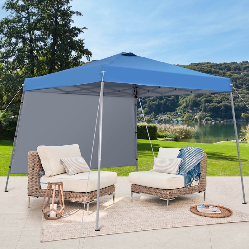 Ainfox 8 x 8 ft Pop-up Canopy Tent, Outdoor Gazebo for Beach, Sun Shade - Sky Blue