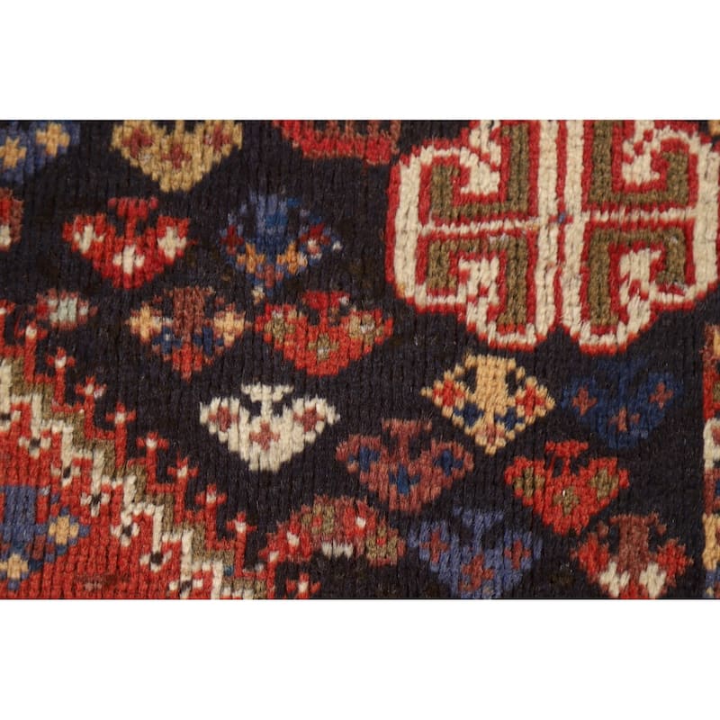 Qashqai Persian Vintage Area Rug Hand-Knotted Tribal Wool Carpet - 3'7"x 5'4"