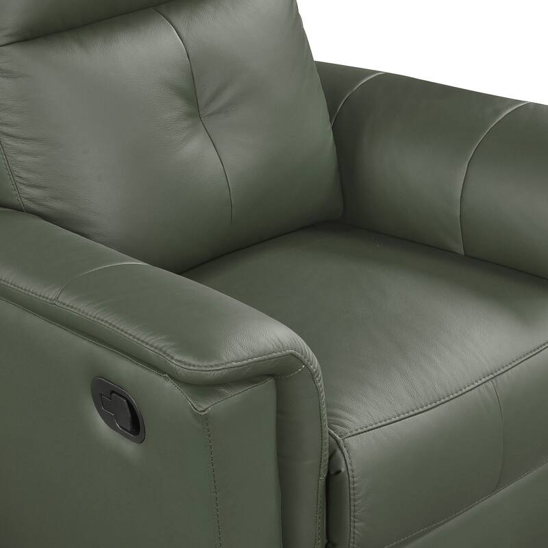Monte 35.5" Leather Swivel Glider Manual Recliner - 360-Degree Swivel