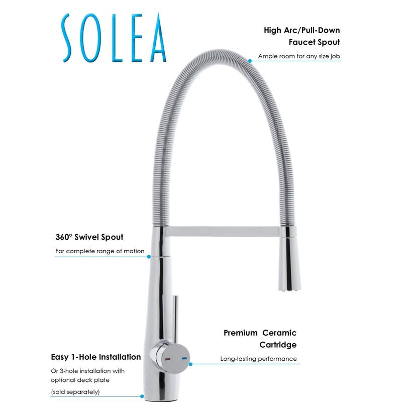 SAFAVIEH Solea Rhapsody Stainless Steel Dual Function Pull-Down Spray Kitchen Faucet - 9.9" x 4.1" x 19.5"
