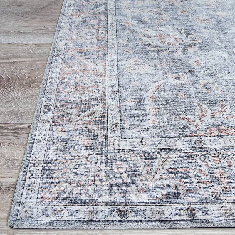 Dream Decor Rugs Legion Misty Garden Blue Floral Non Skid Area Rug