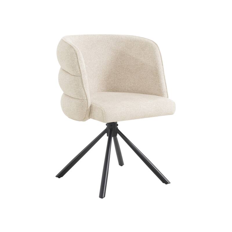 270°Swivel Modern Upholstered Dining Chairs with Metal Base (Set of 2)