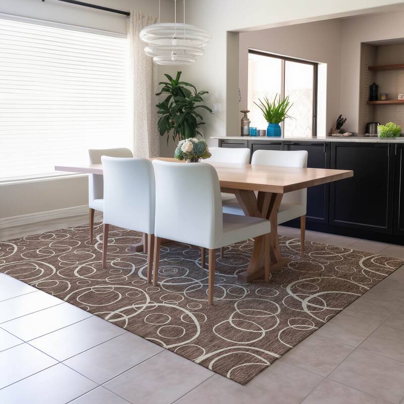 Machine Washable Indoor/ Outdoor Contemporary Nexus Chantille Rug