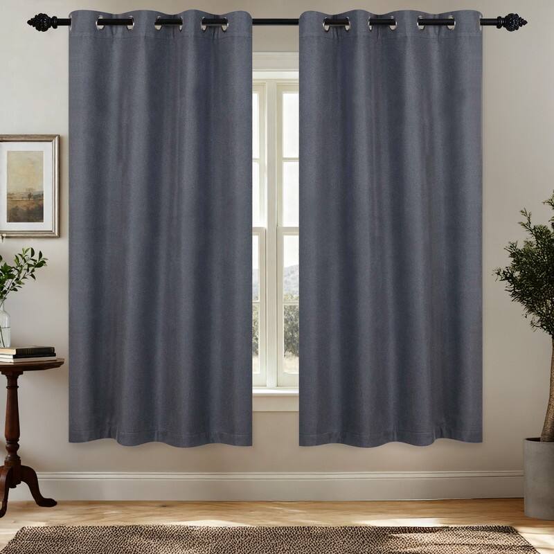 Superior Nyan 100% Blackout Grommet Curtains, Set of 2 Panels