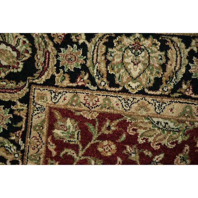 Hand Knotted Oriental 100% Wool Carpet Traditional All-Over Red Agra Area Rug - 9' 2'' X 6' 1''