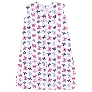 Hudson Baby Infant Girl Cotton Sleeveless Wearable Sleeping Bag, Sack, Blanket, Butterflies