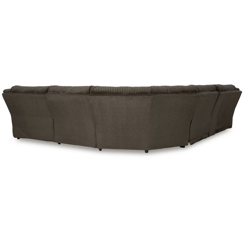Signature Design by Ashley Top Tier Brown 6-Piece Reclining Sectional with Chaise - 147"W x 134"D x 41"H