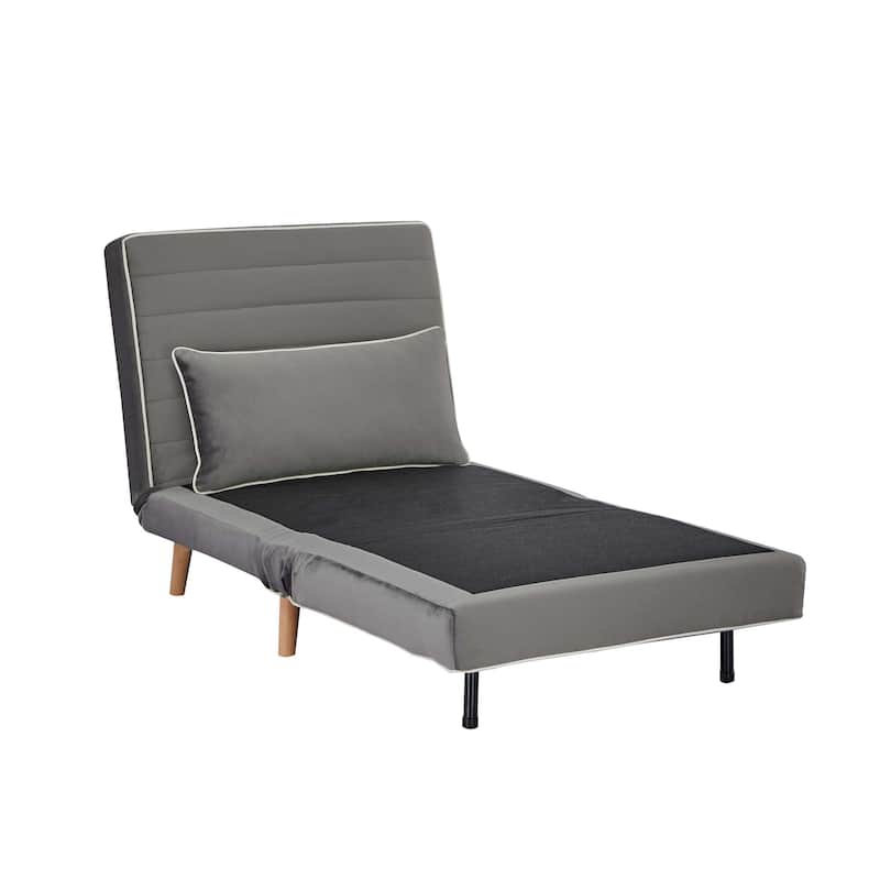 Velvet Foldable Sleeper Sofa Chair, Sofa Bed with 3-Position Adjustable Backrest, Quick 10-Second Conversion