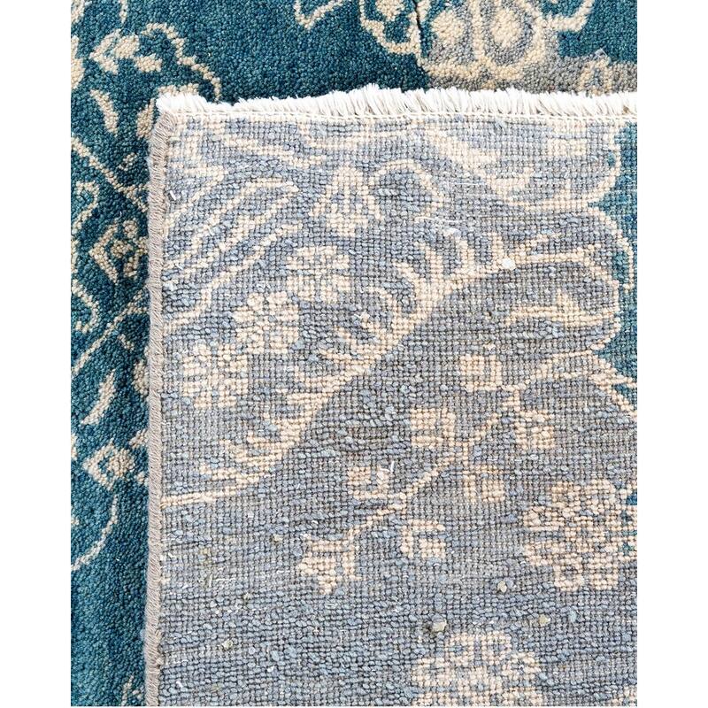 Ikat One-of-a-Kind Hand-Knotted Area Rug, Blue - 8' 4" x 10' 2"
