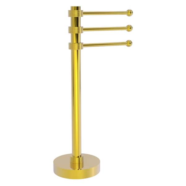 Allied Brass Vanity Top 3 Swing Arm Guest Towel Holder with Twisted Accents in Matte Gray Allied Brass Vanity Top 3 Swing Arm Guest Towel Holder with Twisted Accents in Matte Gray