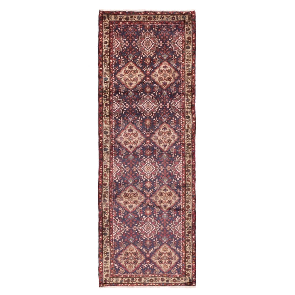 ECARPETGALLERY Hand-knotted Andelz Dark Navy Wool Rug - 3'2 x 9'8