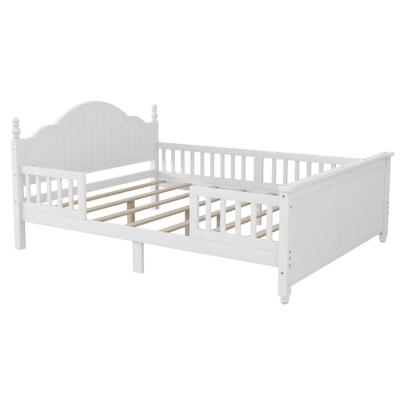 Full Size Bed For Kids, Wood Full Platform Bed with Headboard and Footboard