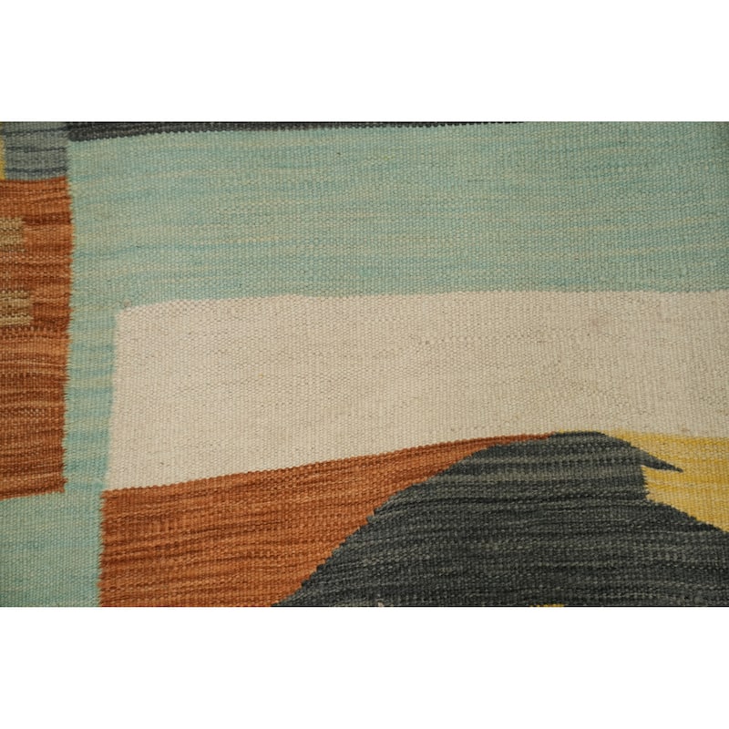 Hand Woven Southwestern Wool Multi-Colored Geometric Area Rug - 5' 9'' X 4' 0''