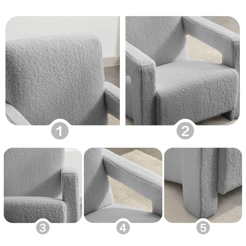Sherpa Adirondack Chair for Living Room, Upholstered Accent Chair