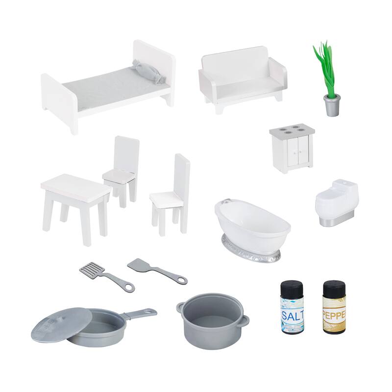 Teamson Kids Wonderland Ariel 2-in-1 Dollhouse Play Kitchen Set
