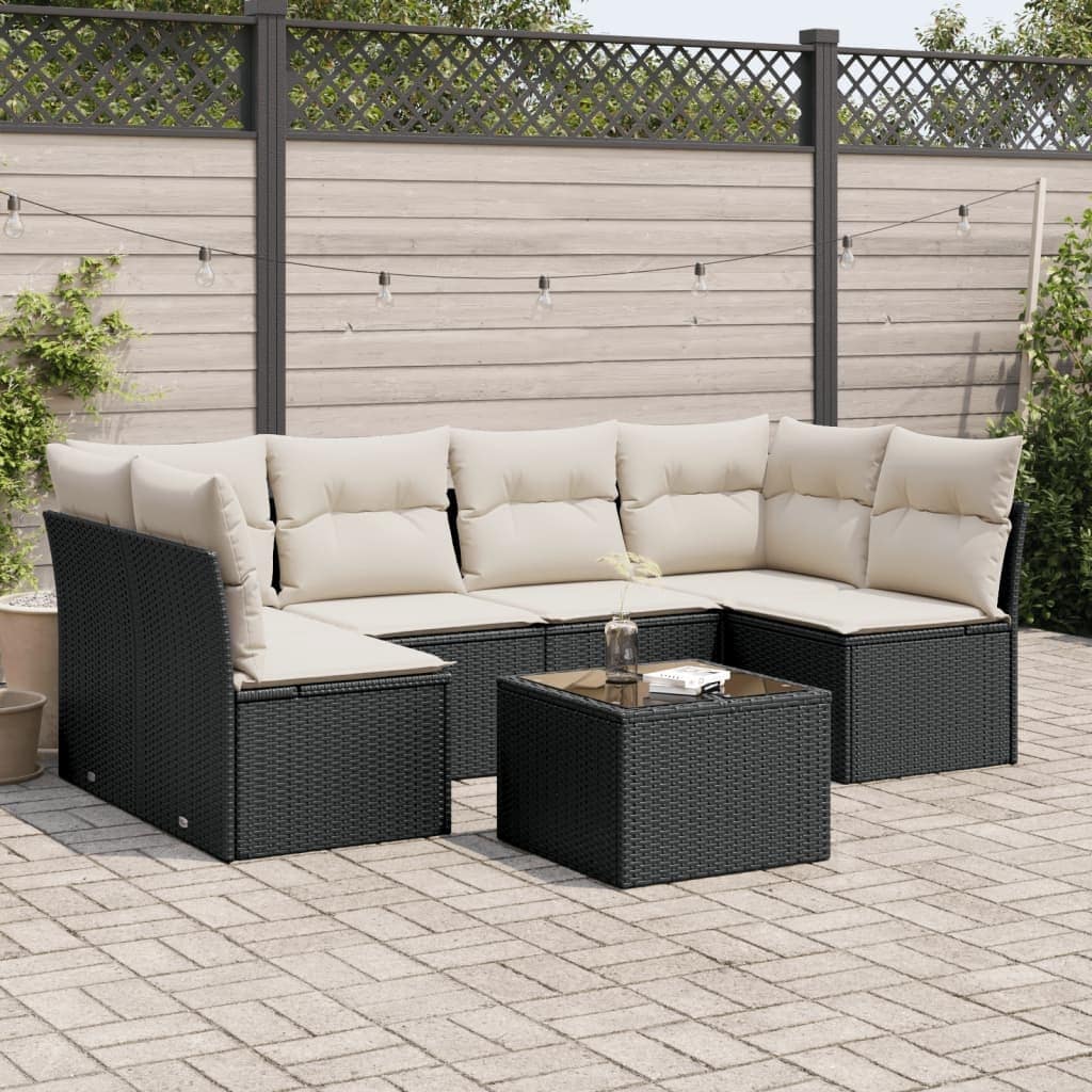 vidaXL Garden Sofa Set Black